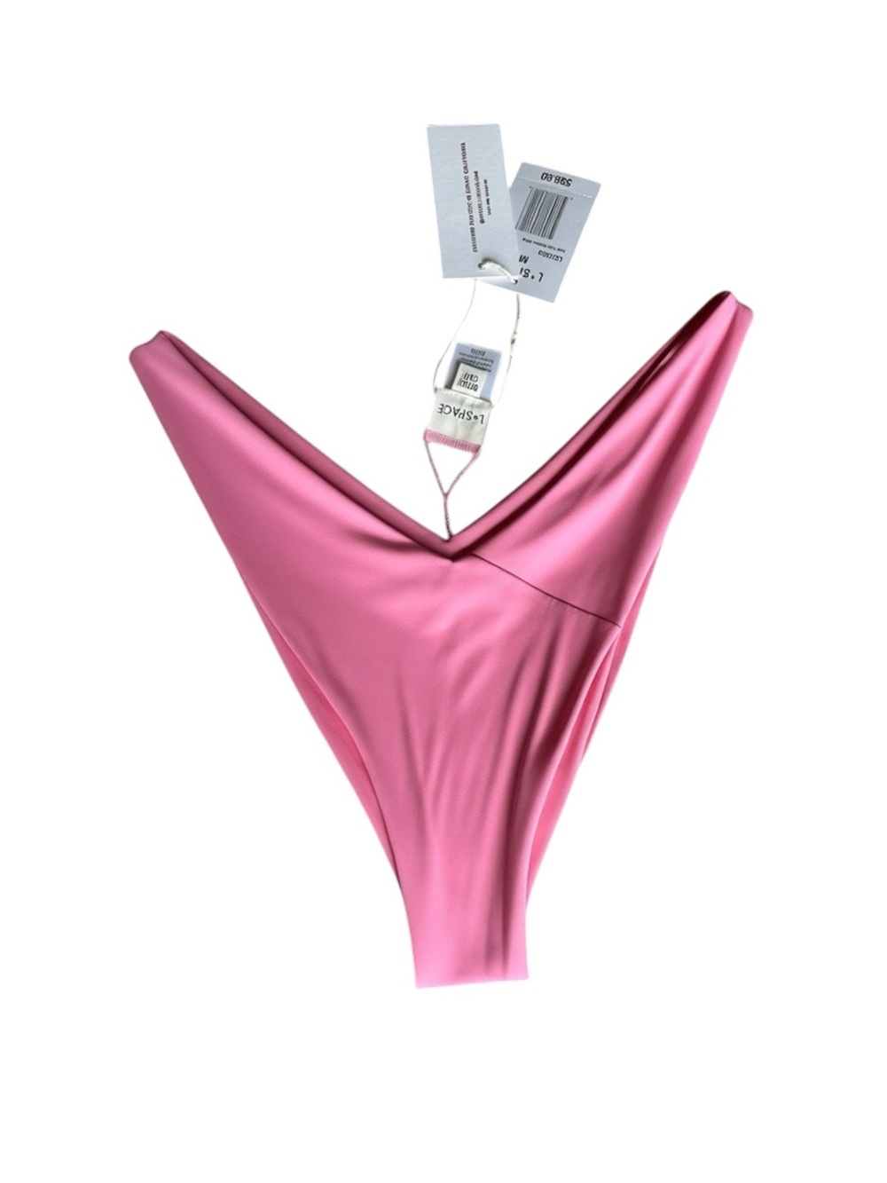 L*Space Low Tide Bitsy Bikini Bottom Guava Pink Ribbed Swimwear NWT Size XS - Picture 4 of 8